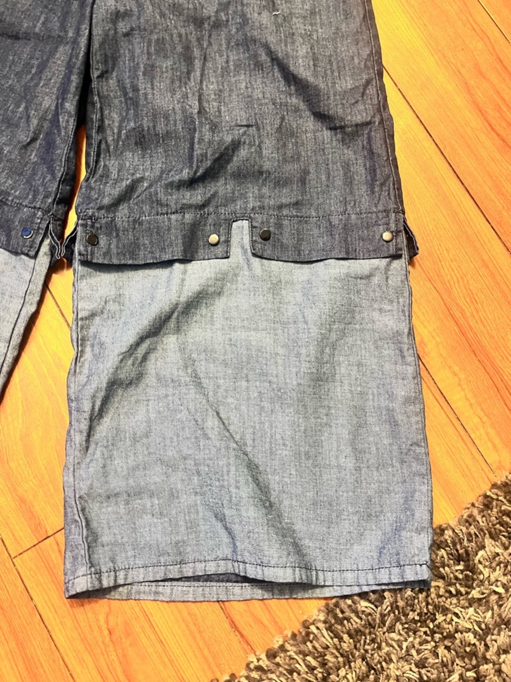 UOOZEE Two-Tone Chambray Pants - - Picture 2 of 11
